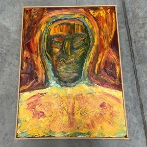 Abstract Expressionist Painting with Vibrant Colors